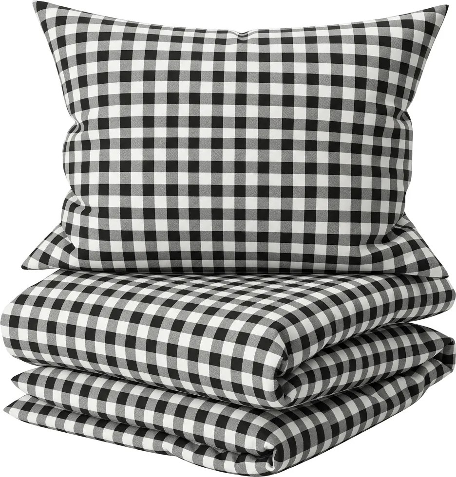 Bavlnené obliečky NORDIC CHECK tmavo sivé Rozmer obliečky: 70 x 90 cm | 140 x 200 cm