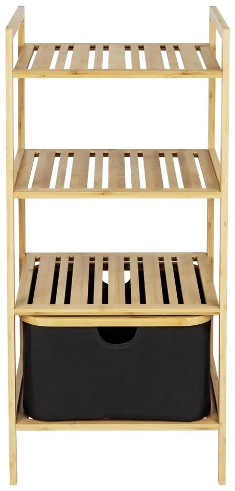 Čierny/prírodný bambusový kúpeľňový regál 44x93,5 cm Ecori - Wenko