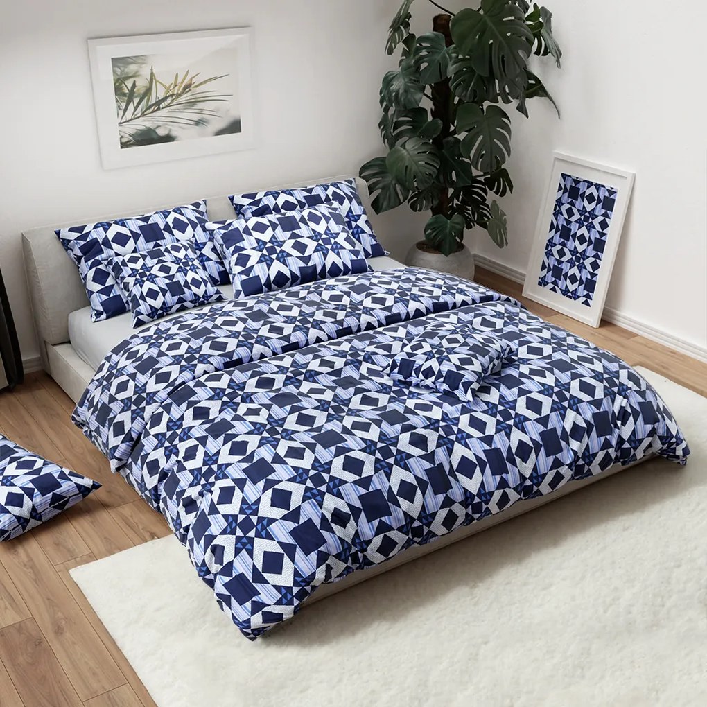 Bavlnené obliečky PATCHWORK modré Rozmer obliečky: 70 x 90 cm | 140 x 200 cm