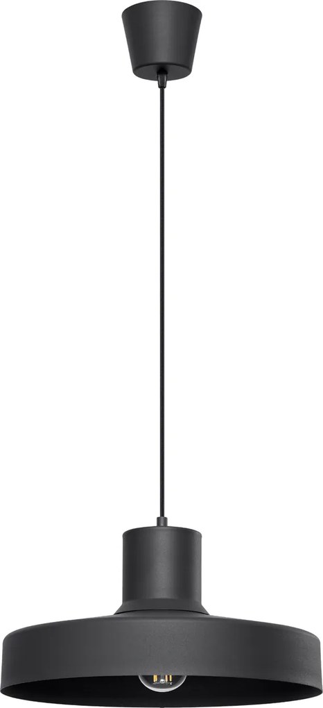 Závesné svietidlo Bilo, 1x čierne kovové tienidlo