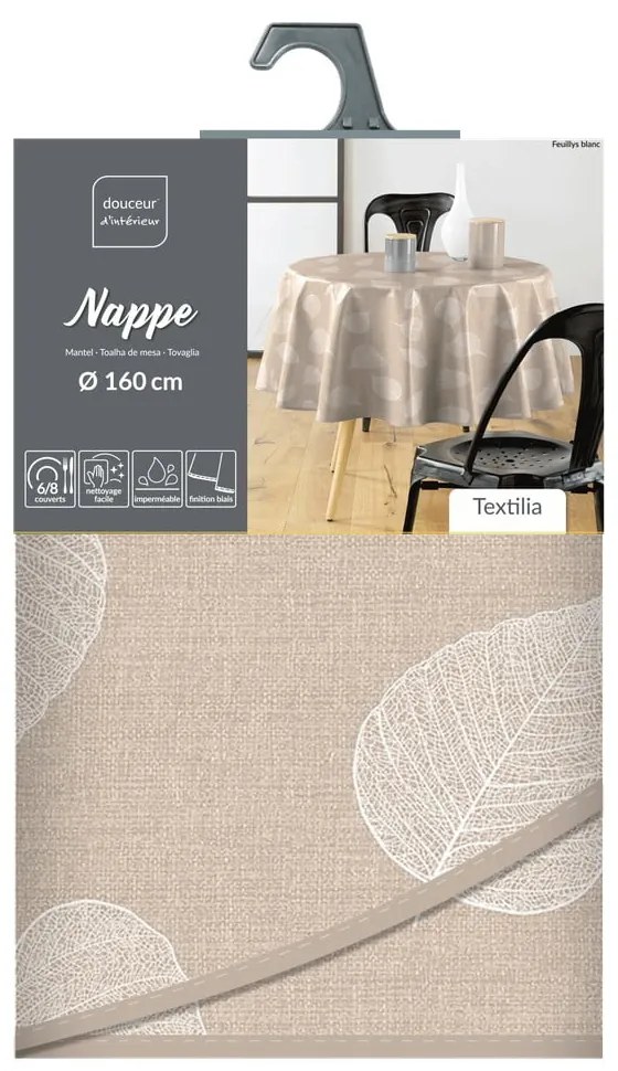 Umývateľný obrus ø 160 cm Feuillys – douceur d'intérieur