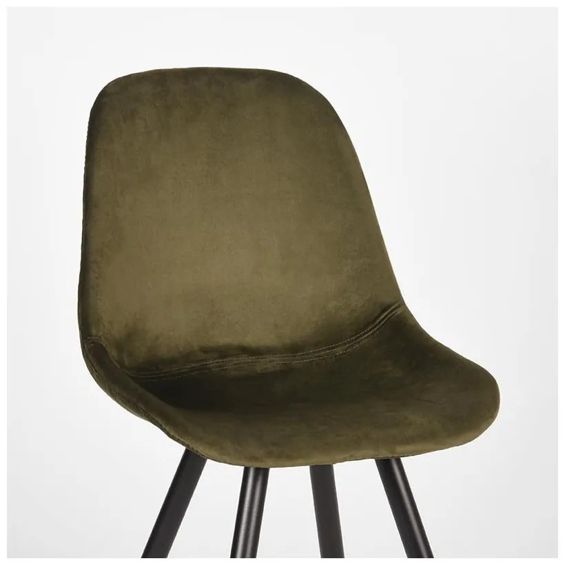 Khaki zamatové jedálenské stoličky v súprave 2 ks Capri – LABEL51