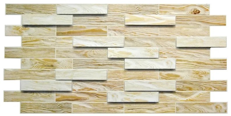 PVC 3D obkladový panel 98 x 48 cm - Bleached Oak bielený dub