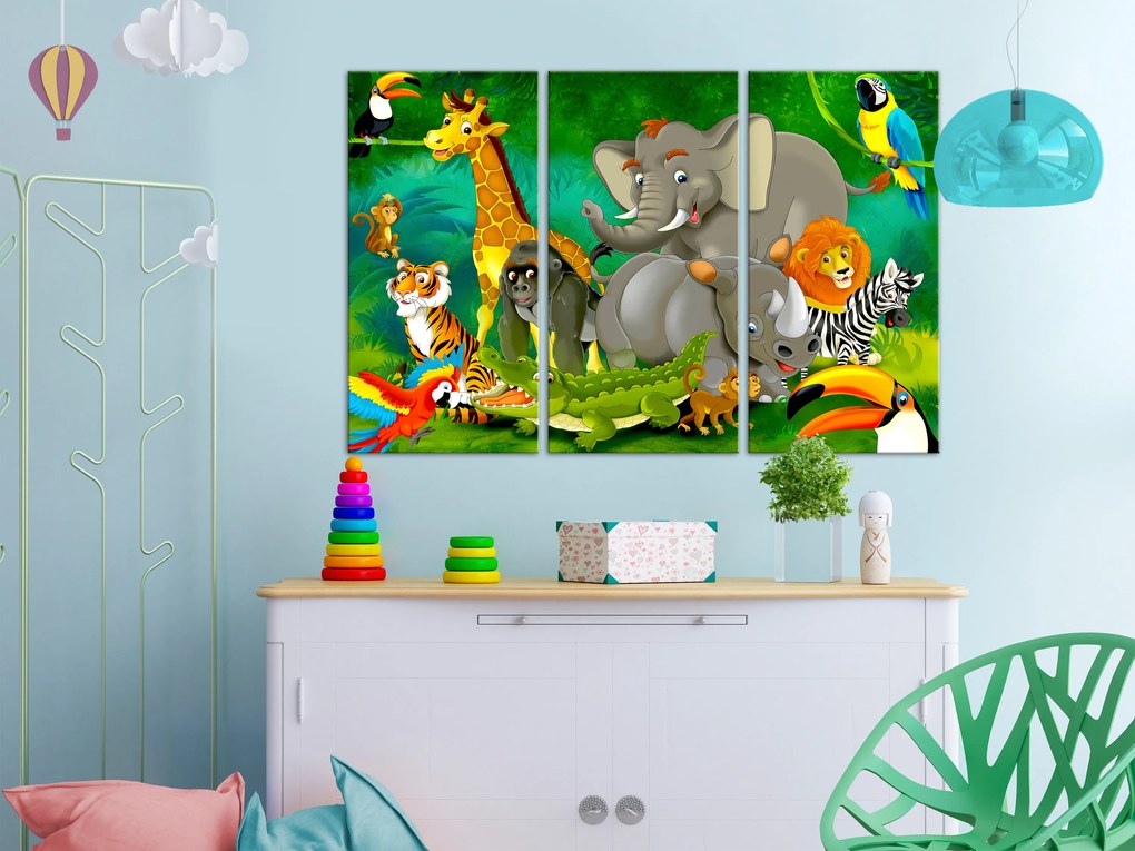 Artgeist Obraz - Colourful Safari (3 Parts) Veľkosť: 60x40, Verzia: Premium Print