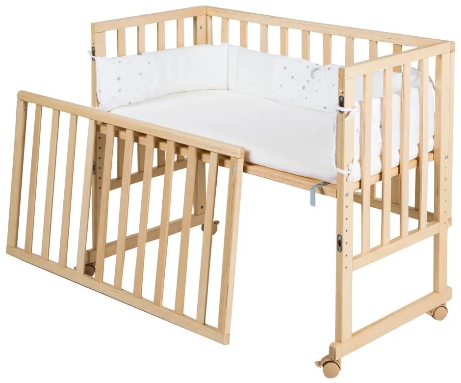 Postieľka na kolieskach 90x45 cm v prírodnej farbe Star Magic – Roba