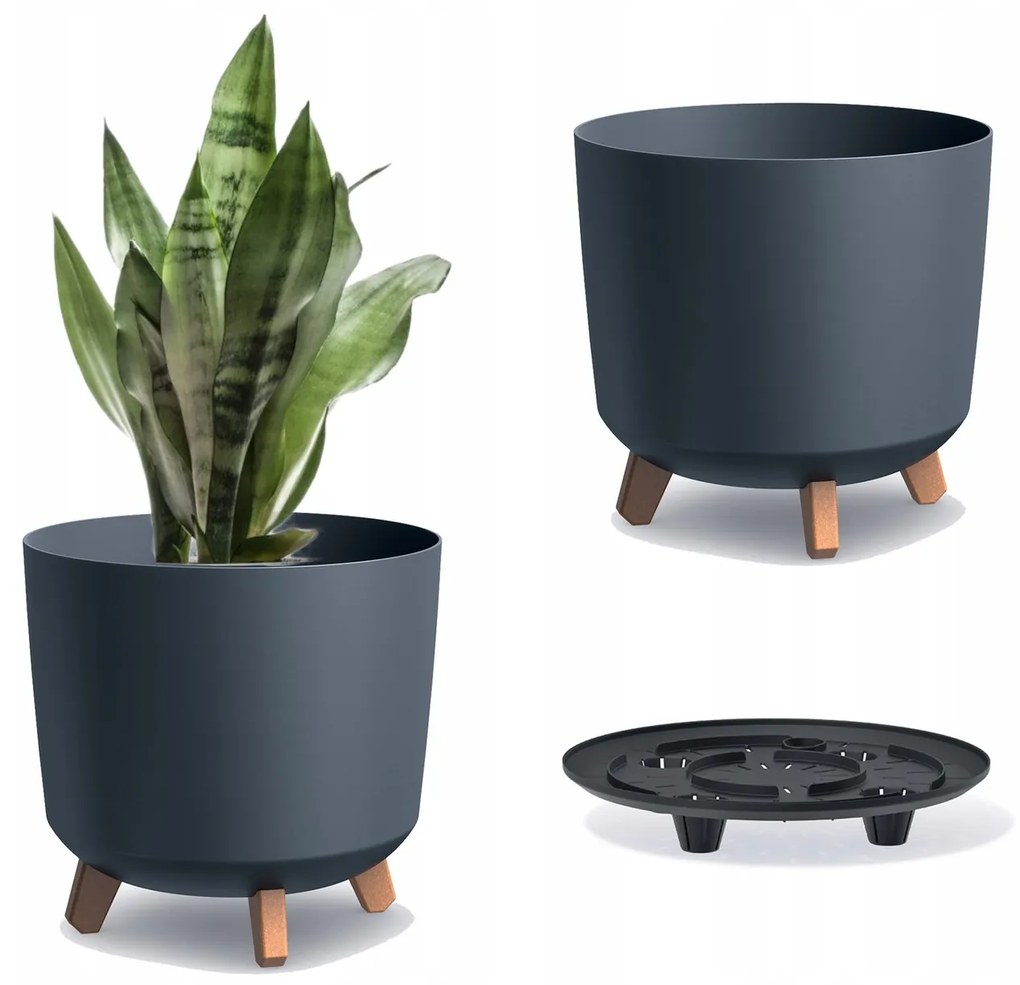 Kvetináč GRACIE TUBUS 29,8 cm antracitový