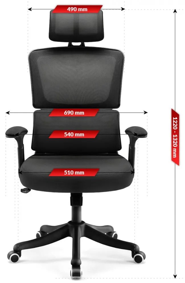 Herné kreslo HC-1011 Black Mesh