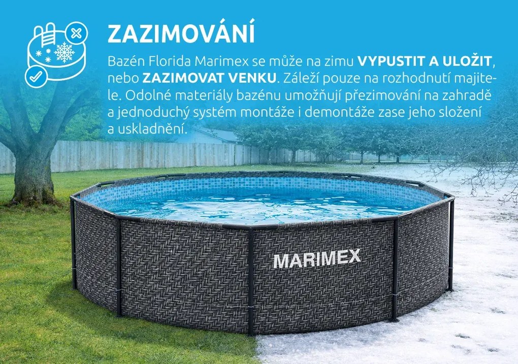 Marimex | Bazén Marimex Florida 3,05 x 0,91 m s pieskovou filtráciou - motív RATAN | 19900079