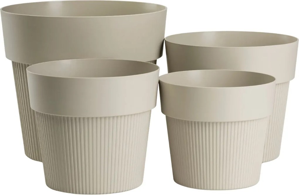 PLASTOVÝ KVETINÁČ SILVA LINE 20X17,5 CM BÉŽOVÁ