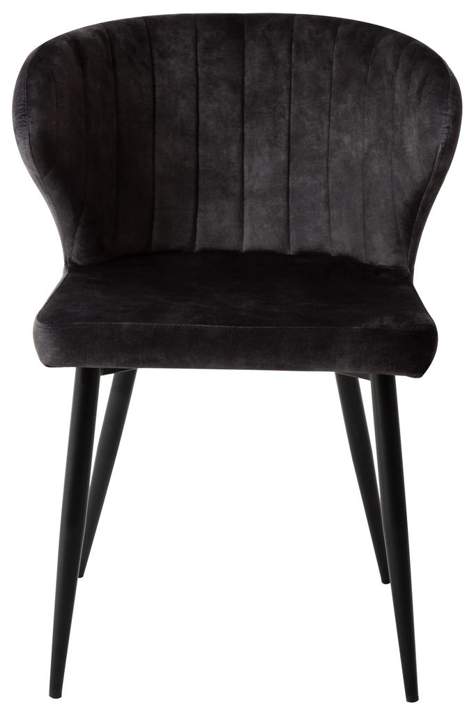 Jedálenská stolička Lyon Tmavosivá s čiernou podnožou Mahom