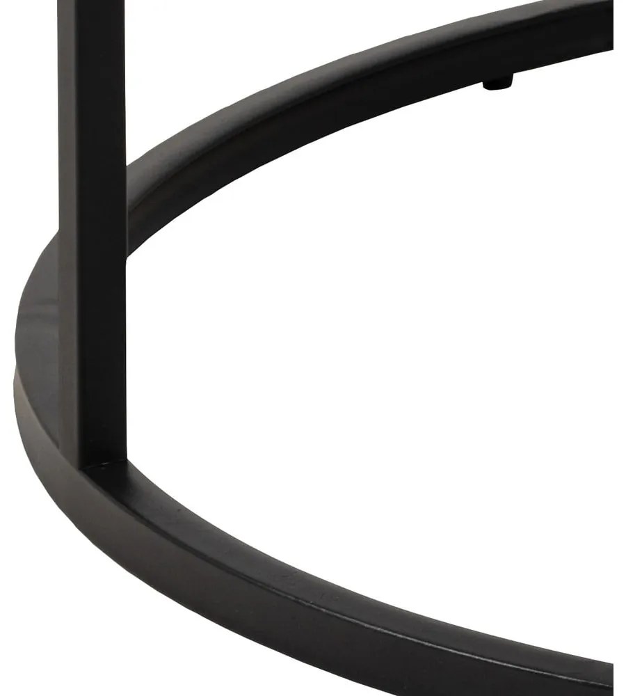 Biely okrúhly konferenčný stolík s doskou v dekore mramoru ø 80 cm Spiro – Actona