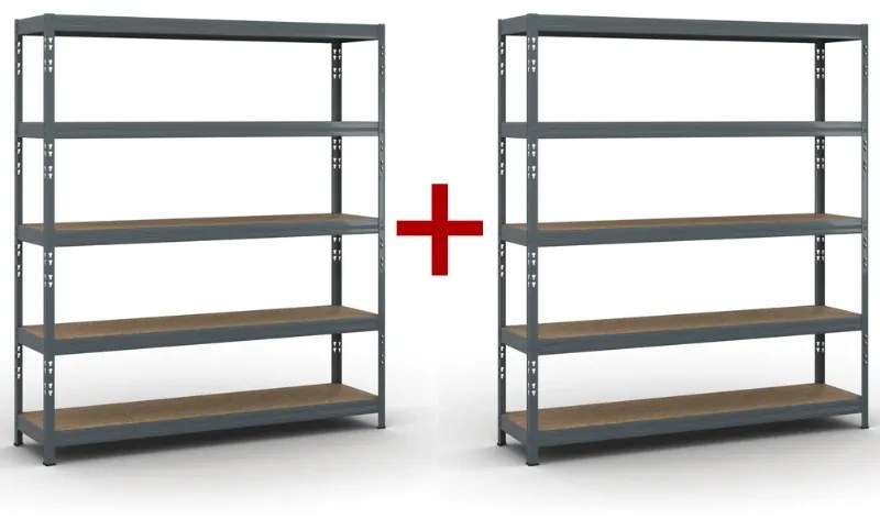 Policový regál 1+1 ZADARMO, 1786x1600x400 mm, nosnosť 350kg
