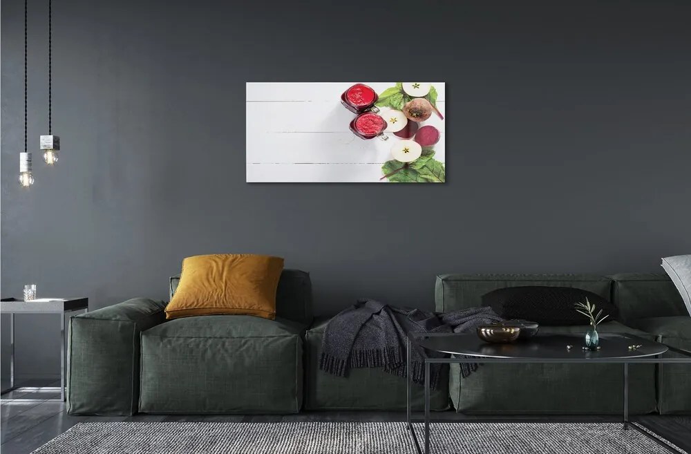 Obraz na skle Koktaily repa-jablko 100x50 cm