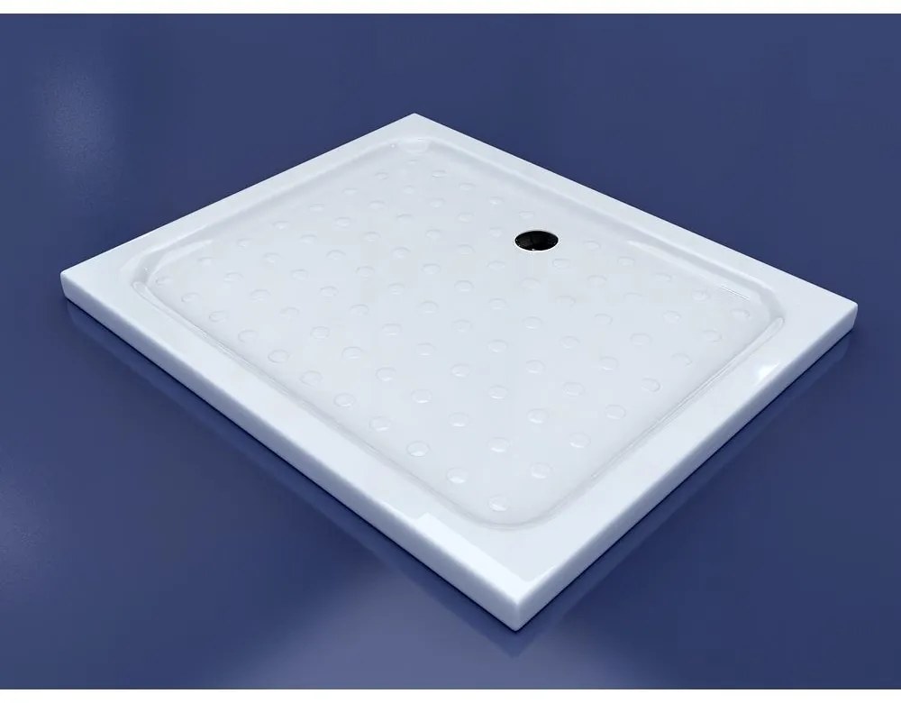 Dotty 80x100x5 cm štvorcová akrylová sprchová vanička, so sifonom