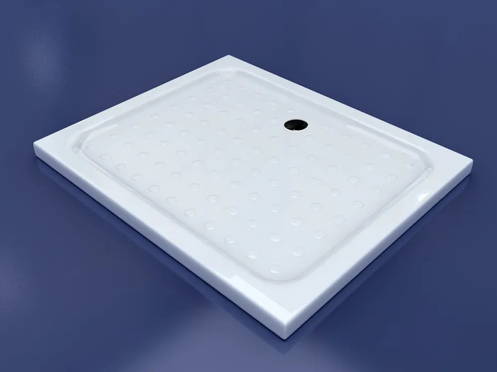 Dotty 80x100x5 cm štvorcová akrylová sprchová vanička, so sifonom