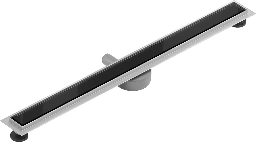 Mexen Flat lineárny nerezový žľab 80 cm, 360 ° sifón, čierne sklo - 1026080-40