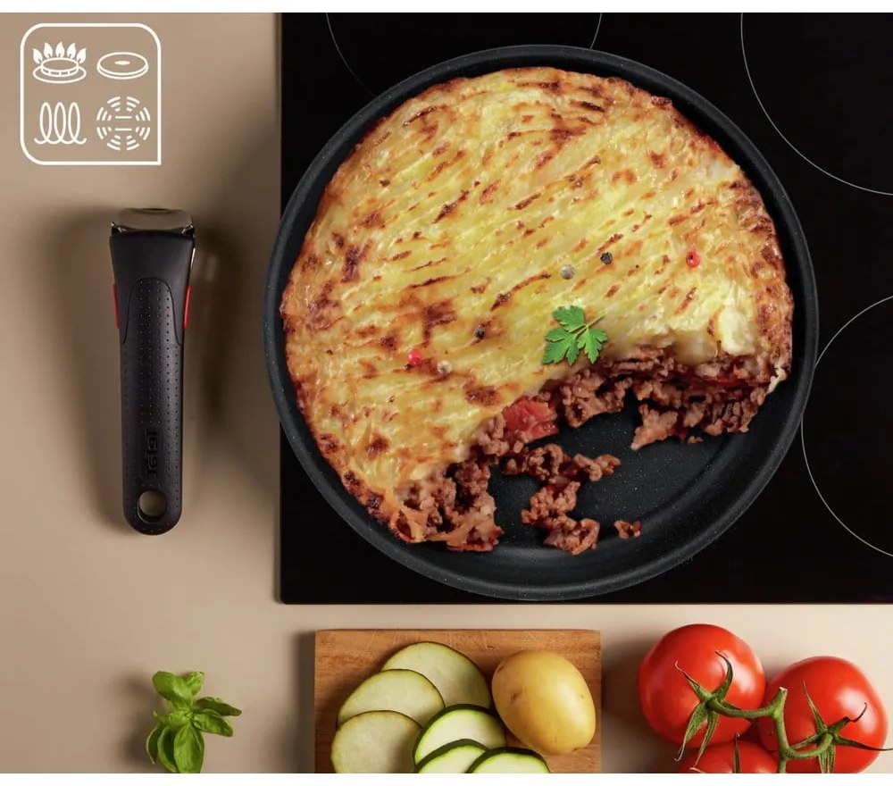 Hliníková súprava riadu 8 ks INGENIO Black stone L3998802 – Tefal