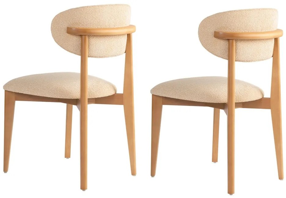 Sada jedálenských stoličiek Lionte Beige and LightOak, 2 ks