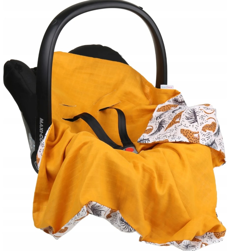 Vulpi Mušelínová deka do autosedačky Baby 80x80 Farba: svetlobéžová