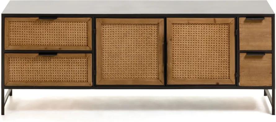 Čierno-hnedý TV stolík La Forma Kyoko, 150 x 55 cm
