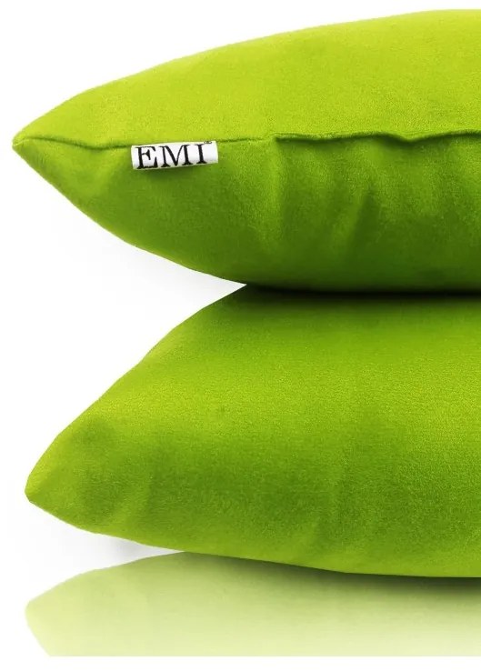 Vankúš zelený semiš EMI, Vankúš 50x50 cm