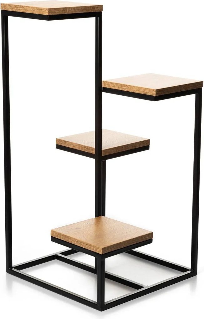 STOJAN NA KVETINÁČ KASKADA 79X40X40 CM ČIERNA/HNEDÁ