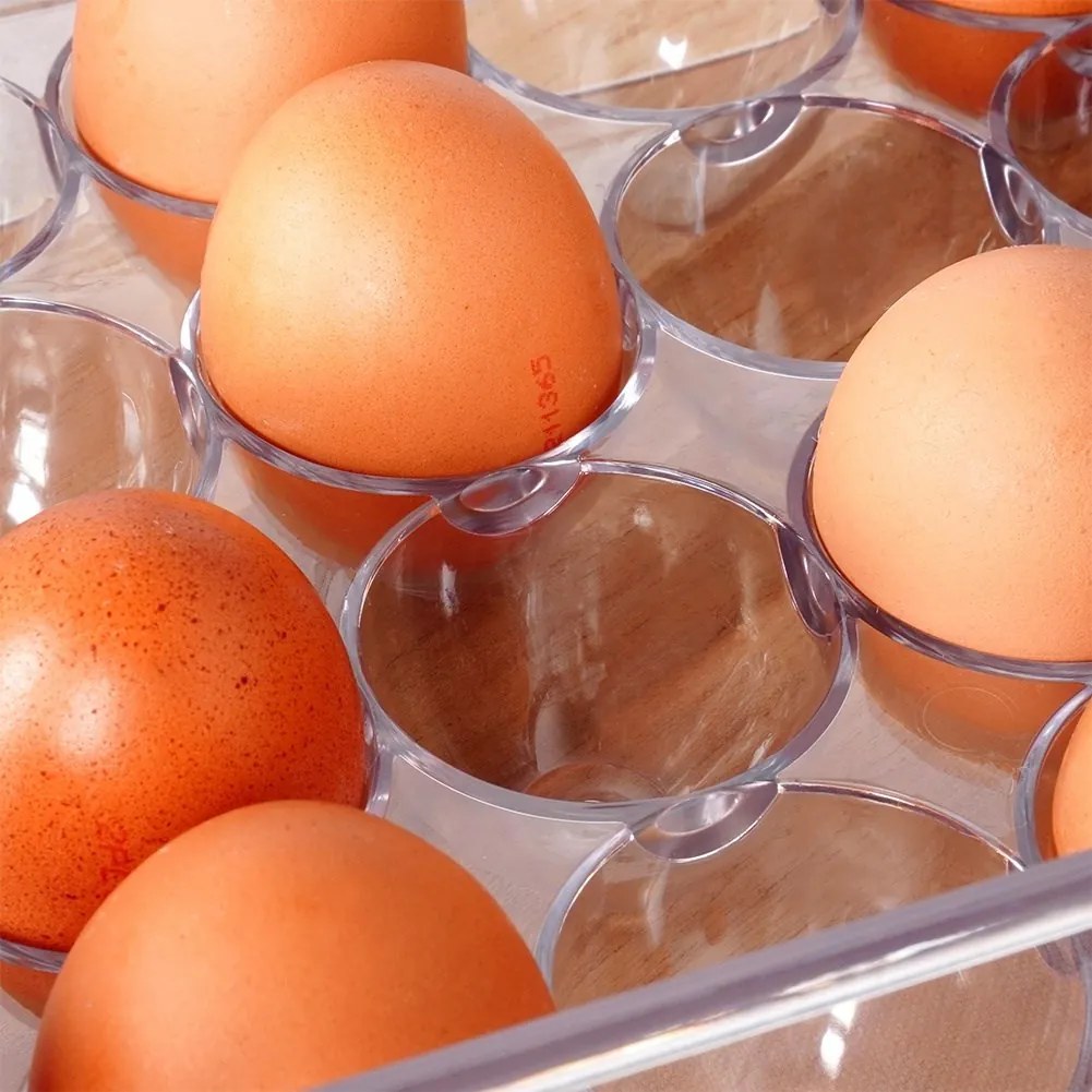 VILDE Úložný box na vajíčka, organizér na 24ks vajec, akryl transparentný