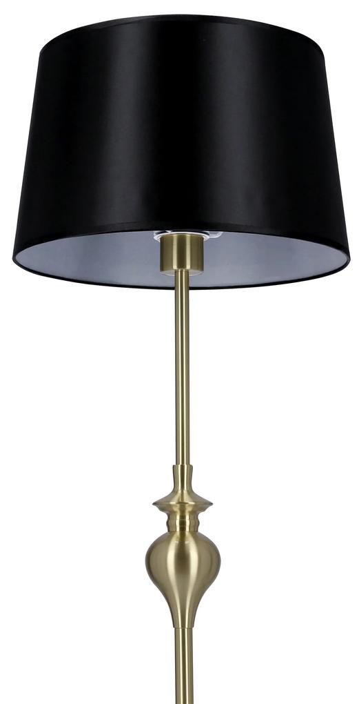 Candellux PRIMA GOLD Stojacia lampa golden satin 1X60 E27 black lampshade 51-09258