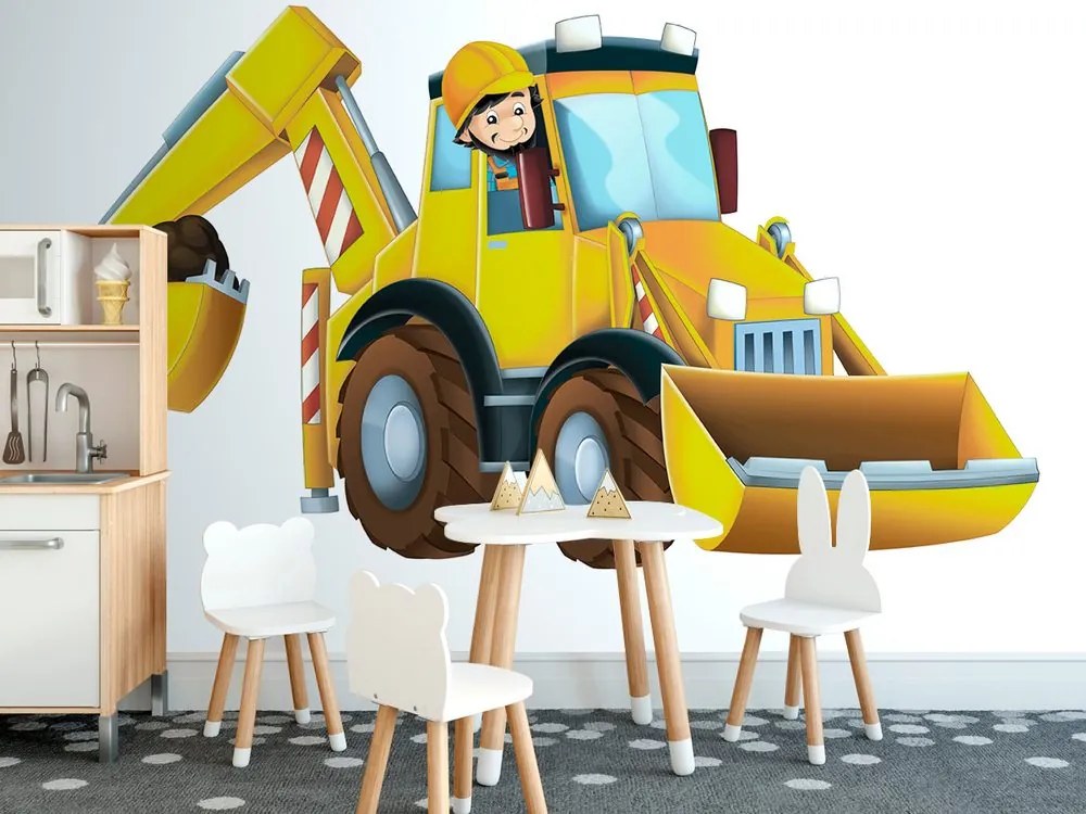 Tapeta kreslený bager