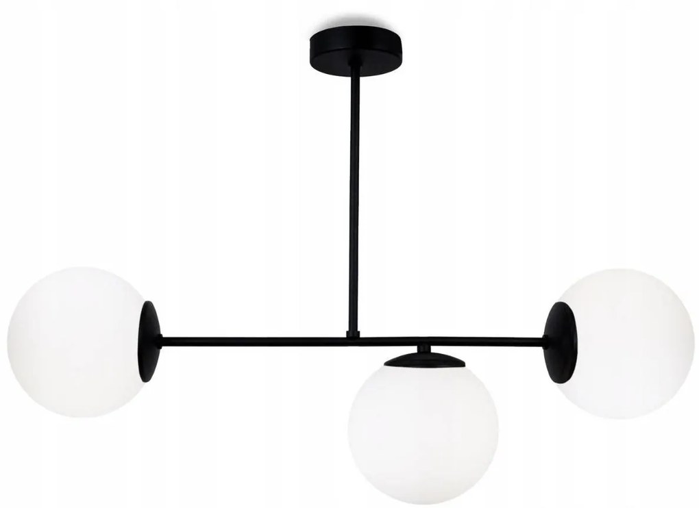 Stropné svietidlo Florence, 3x biele sklenené tienidlo, (výber zo 4 farieb uchytenia)