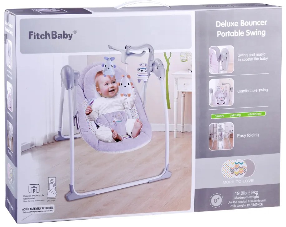 Elektrické hojdacie kreslo s uspávankami a zvukmi prírody ZA4693