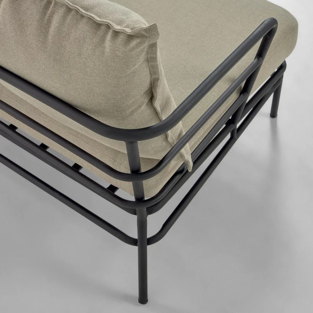 Béžová záhradná pohovka s kovovou konštrukciou Kave Home Mareluz