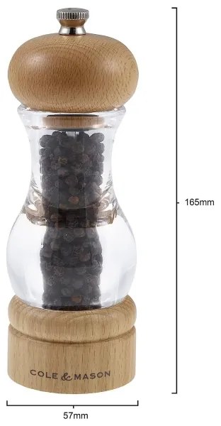 Cole&Mason - Sada mlynčekov na soľ a korenie BEECH 2 ks buk 16,5 cm