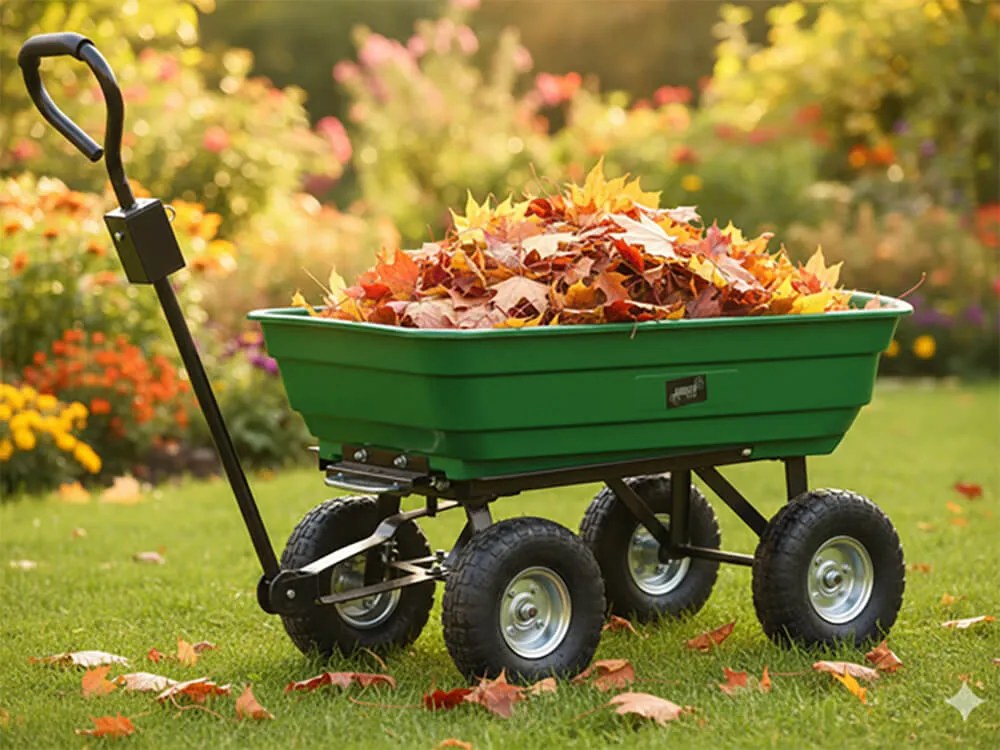 CH Zelený záhradný vyklápací vozík Fury - 75l