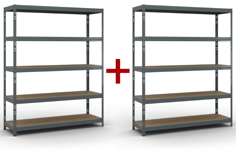 Policový regál 1+1 ZADARMO, 1966x1600x500 mm, nosnosť 350 kg