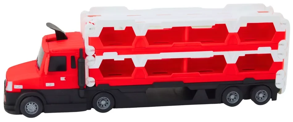 LEAN TOYS Pretekárska dráha Lora Odťahové vozidlo 2v1 - červená