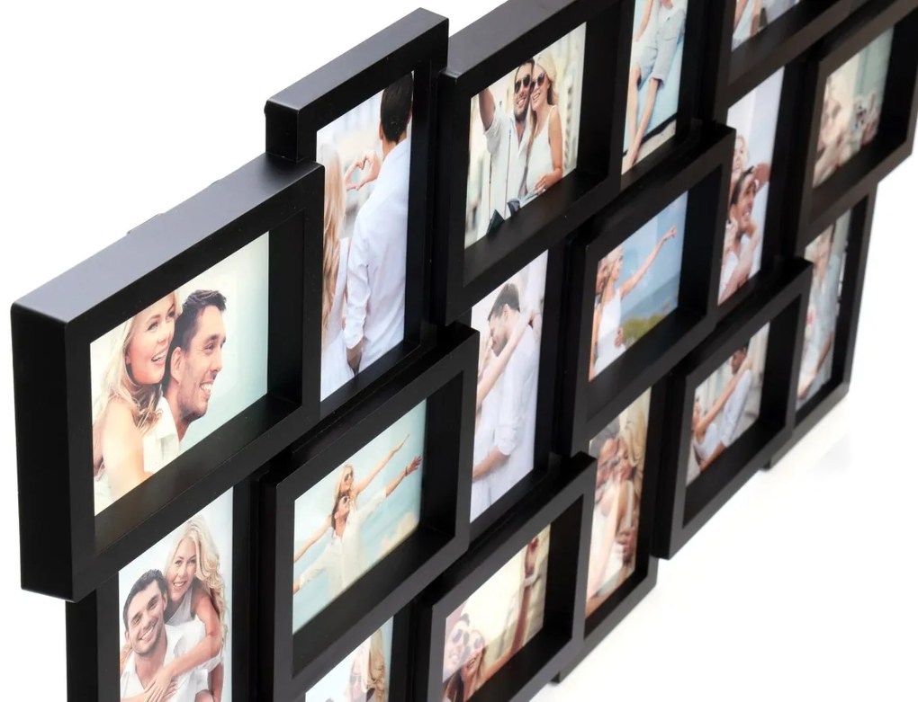 Fotorámik MOKRÁ 87x45 cm 18 fotografií čierny