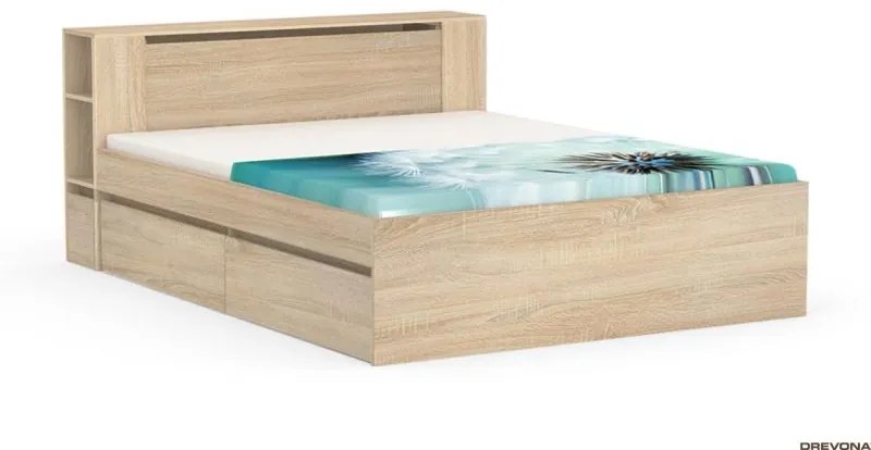 Drevona, posteľ, REA AMY 160, dub bardolino