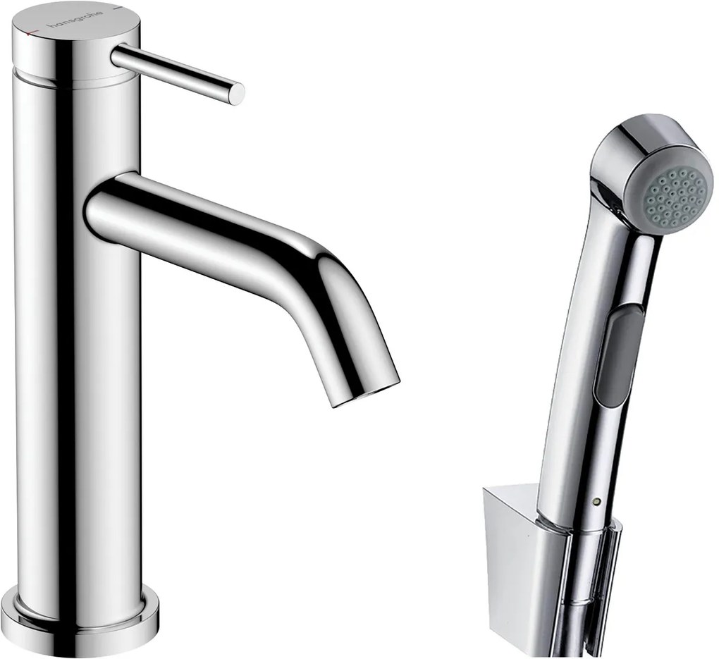 Hansgrohe Tecturis S, páková umývadlová batéria 110 s ručnou sprchou Bidette, chrómová, HAN-73211000