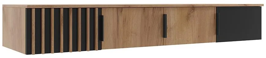 Nadstavec na skriňu Sorento 200 craft/čierna+lamel craft zlatá