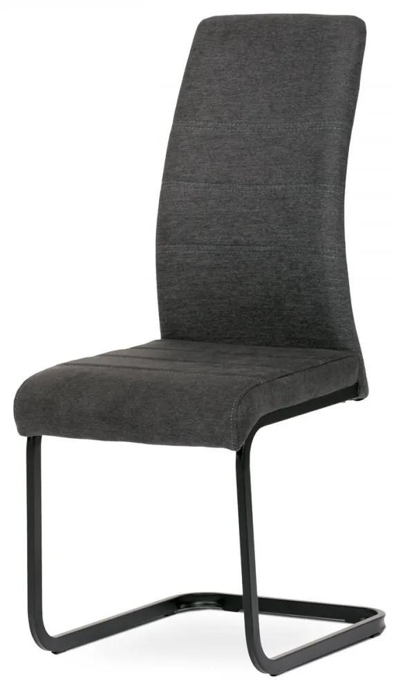Jedálenská stolička JEREMY — kov, látka, viac farieb Tmavosivá