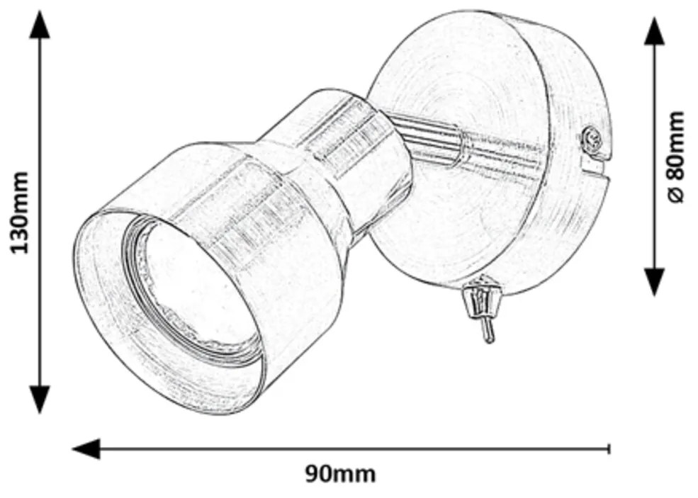 RABALUX Nástenné kovové bodové svietidlo BLAKE, 1xGU10, 50W, okrúhle, chróm