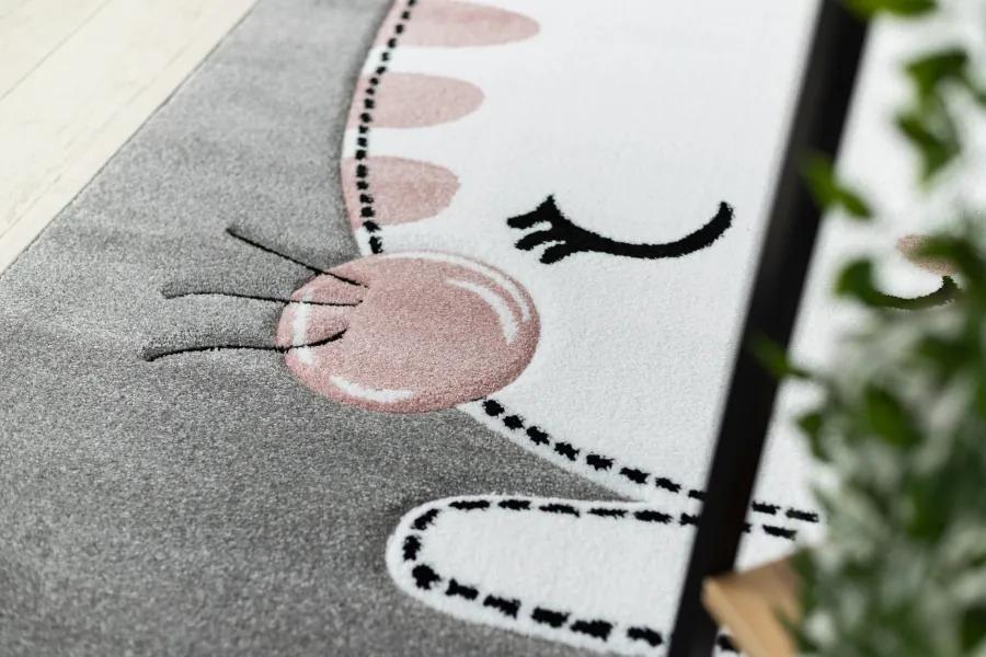 Dywany Łuszczów Detský kusový koberec Petit Kitty cat grey - 140x190 cm