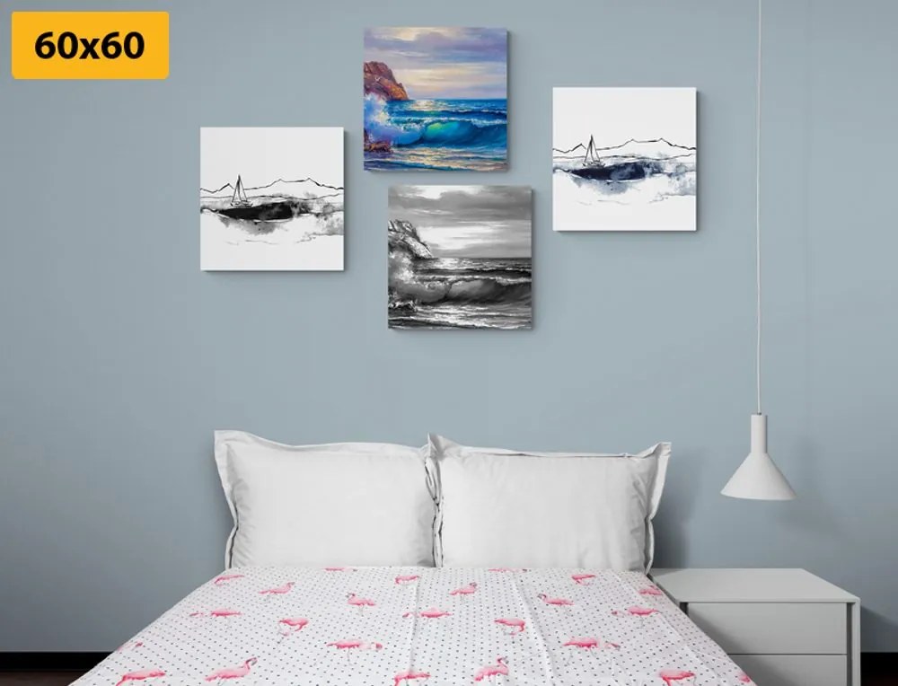 Set obrazov minimalizmus v maľbách mora