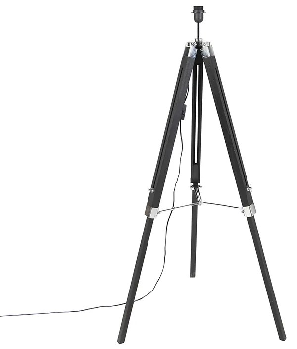 Stojaca lampa čierna bez tienidla - Tripod