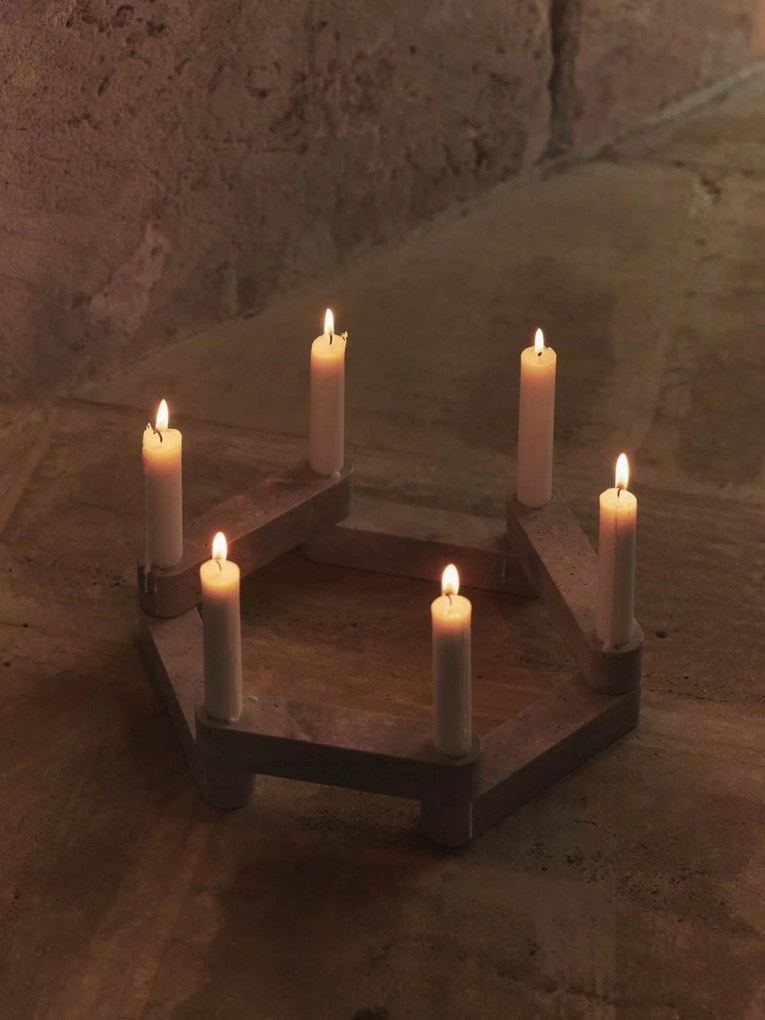 Ferm Living Modulárny svietnik Newel Travertine