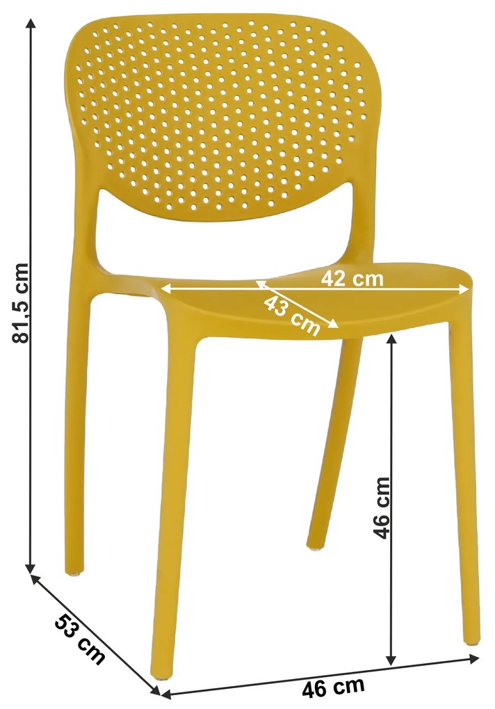 Kondela Stohovateľná stolička, žltá, FEDRA NEW