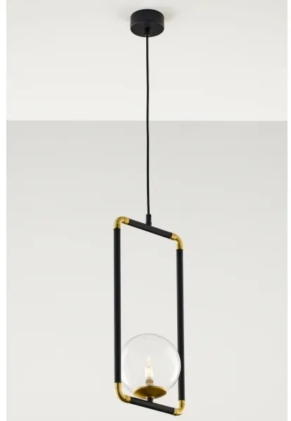 Jupiter 2023 - Luster na lanku ZAFRA 1xG9/10W/230V čierna/zlatá/číra