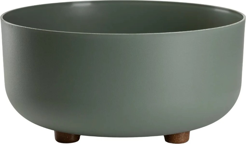 Plastový květináč na nožičkách TERRA 14,4x29,7 cm šedozelený