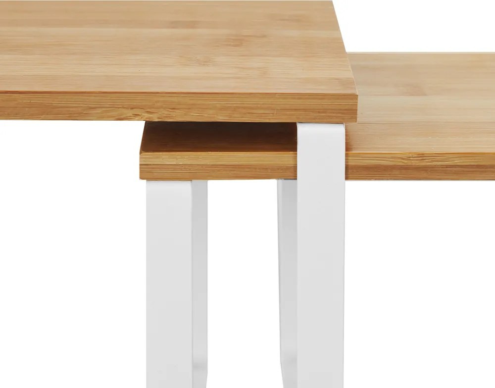 Sada bambusových organizérov CEZAR, 2ks, hnedá/biela SongmicsHome